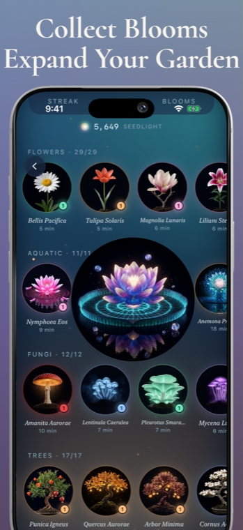 A garden of 80+ glowing plant species