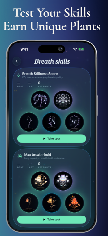 Test your breath skills and earn unique plants